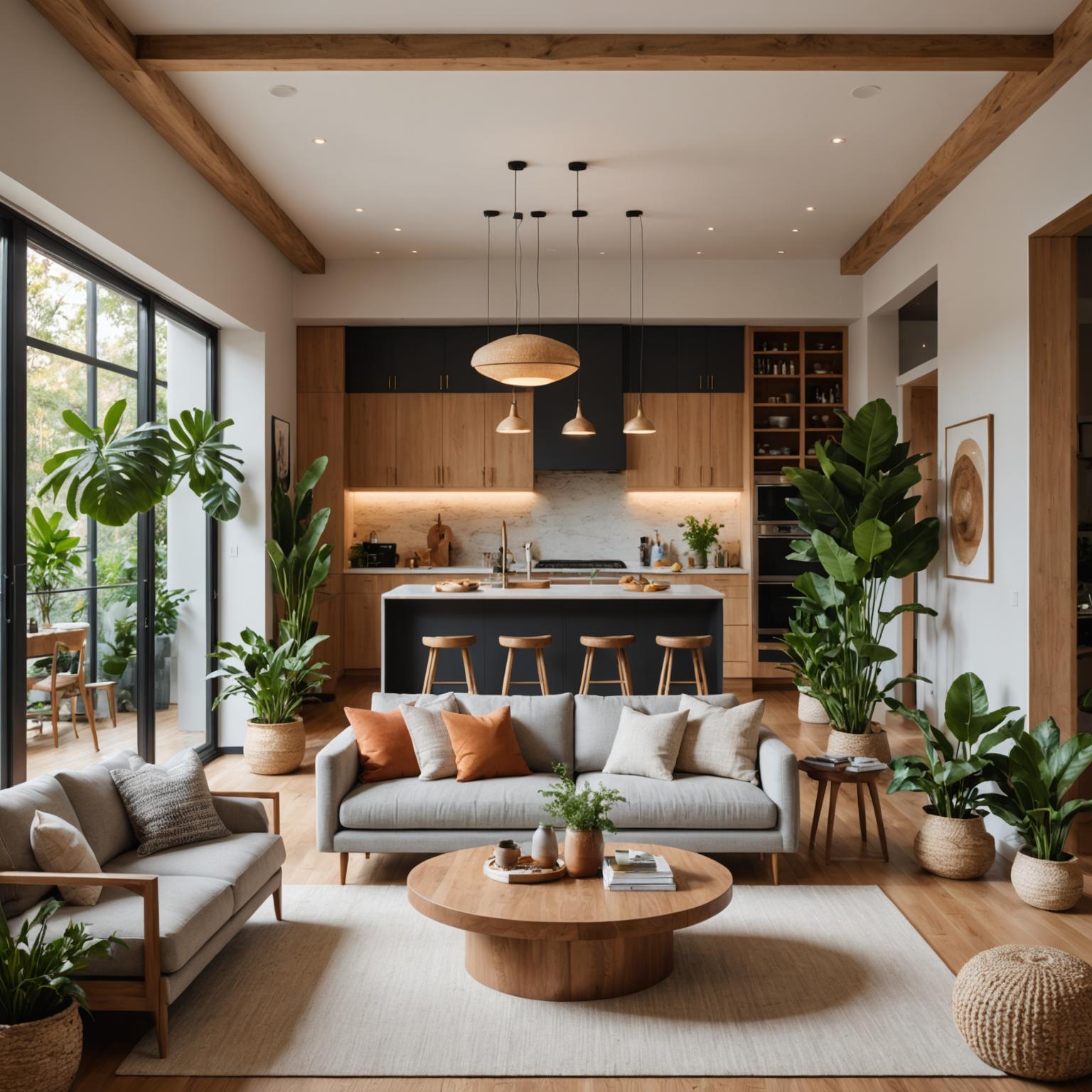 Harmonious open-plan living space